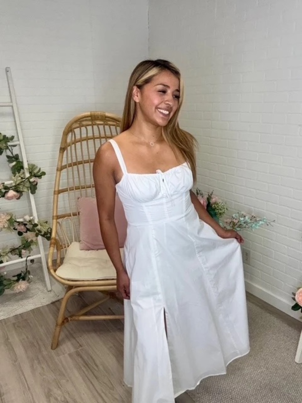 White Sundress with Bust Detail